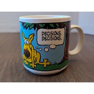 Vintage 90s Mother Goose & Grimm Coffee Mug Decisions Decisions 10oz Mike Peters